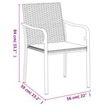 vidaXL Chaises de jardin et coussins lot de 2 marron 56x59x84 cm rotin