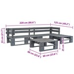 vidaXL Salon de jardin palette 4 Pièces Bois Gris