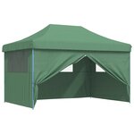 vidaXL Tente de réception pliable escamotable 4 parois latérales vert