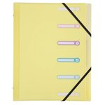Trieur Polypropylène 3 Rabats Chromaline Pastel 6 Compartiments - Couleurs Assorties - X 10 - Exacompta
