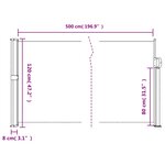 vidaXL Auvent latéral rétractable marron 120x500 cm