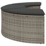 vidaXL Tabouret de jardin avec coussin gris résine tressée