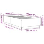 vidaXL Cadre de lit avec lumières LED gris béton 75x190 cm