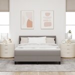 Lit à ressorts vidaXL avec matelas taupe 140x190 cm tissu