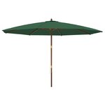 vidaXL Parasol de jardin avec mât en bois vert 400x273 cm