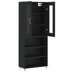 vidaXL Buffet haut Noir 69 5x34x180 cm Bois d'ingénierie