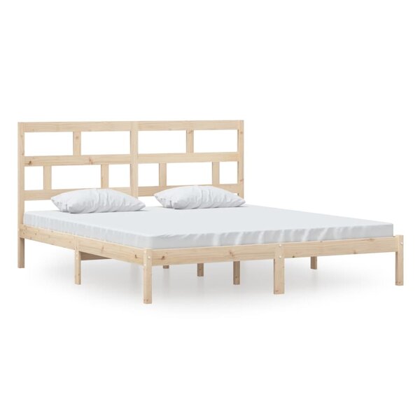 vidaXL Cadre de lit 180x200 cm Super King Bois massif