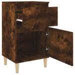 vidaXL Table de chevet chêne fumé 40x35x70 cm
