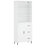 vidaXL Buffet haut Blanc 69 5x34x180 cm Bois d'ingénierie