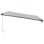vidaXL Auvent manuel rétractable anthracite et blanc 450x350 cm