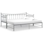 vidaXL Cadre de canapé-lit extensible Gris Métal 90x200 cm