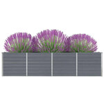 vidaXL Jardinière 320x40x77 cm Acier galvanisé Gris