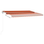vidaXL Auvent automatique capteur de vent/LED 450x300 cm Orange marron