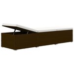 vidaXL Chaise longue de jardin table à thé 3 Pièces Résine tressée Marron