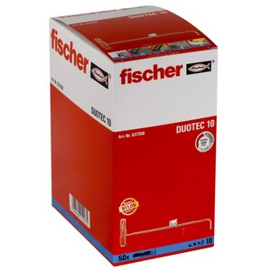 Fischer ensemble de chevilles en nylon duotec 10 50 pcs