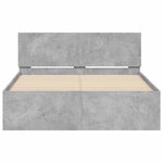 vidaXL Cadre de lit avec tête de lit gris béton 120x190 cm