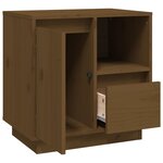 vidaXL Table de chevet Marron miel 50x34x50 cm Bois de pin massif