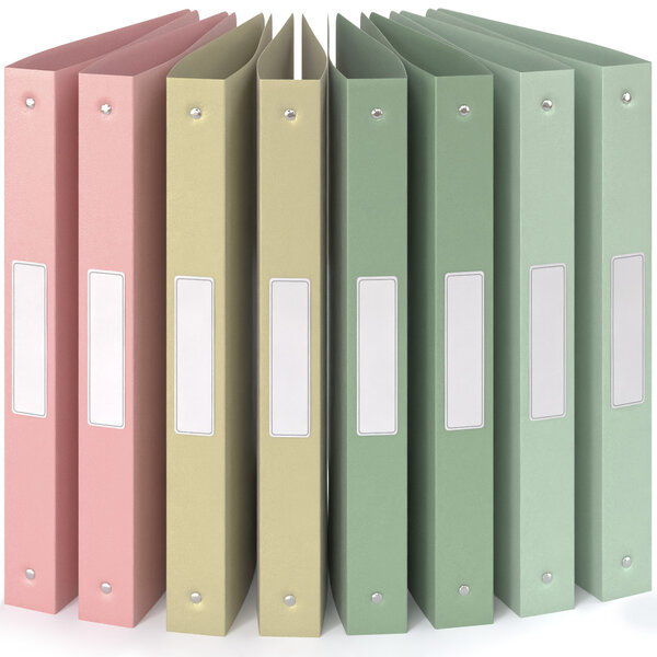 ACROPAQ 8x Classeur A4- 4 Anneaux- Dos 3 5 cm pour 200 feuilles- Étiquettes de Dos- PP- Durable- Résisitants à l'eau- Couleurs Terre