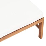 vidaXL Repose-pied avec coussin crème Bois de teck solide