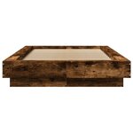 vidaXL Cadre de lit avec lumières LED chêne fumé 90x200 cm