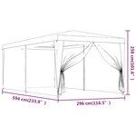 vidaXL Tente de fête avec 4 parois latérales en maille Vert 3x6 m PEHD