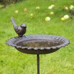 HI Fontaine pour oiseaux Fonte Marron