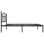 vidaXL Cadre de lit métal avec tête de lit noir 75x190 cm
