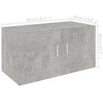 vidaXL Armoire murale Gris béton 80x39x40 cm Bois d'ingénierie