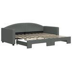 vidaXL Lit de jour avec lit gigogne gris foncé 90x190 cm tissu