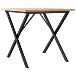 vidaXL Table à manger cadre en X 90x90x75 5cm bois de pin massif fonte