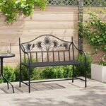 vidaXL Banc en métal vintage Noir Acier peint en poudre Standard Durable