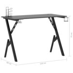 vidaXL Bureau de jeu avec pieds en forme de Y Noir 110x60x75 cm