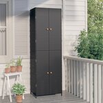vidaXL Armoire de rangement de jardin Noir 59x40x180 cm Résine tressée