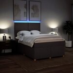 vidaXL Sommier à lattes de lit avec matelas Marron foncé 140x190 cm