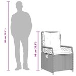 vidaXL Ensemble à manger de jardin et coussins 7 Pièces gris clair rotin