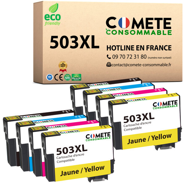 503XL - 8 cartouches compatibles pour Epson 503 XL - COMETE