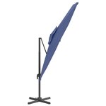 vidaXL Parasol cantilever à double toit Bleu azuré 300x300 cm