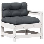 vidaXL Salon de jardin avec coussins 8 Pièces blanc bois de pin massif