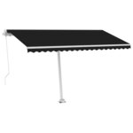 vidaXL Auvent manuel rétractable avec LED 450x350 cm Anthracite