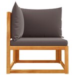 vidaXL Canapé d'angle de jardin avec coussins bois massif d'acacia