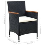 vidaXL Ensemble à manger d'extérieur 5Pièces avec coussins Résine tressée