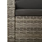vidaXL Salon de jardin 3 Pièces avec coussins Gris Résine tressée