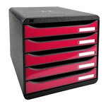 Module De Classement Big Box Plus 5 Tiroirs Iderama - Framboise Brillant - Exacompta