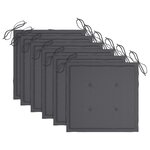 vidaXL Chaises de jardin et coussins anthracite lot de 6 Bois de teck