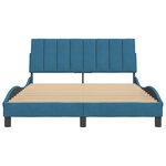 vidaXL Cadre de lit avec tête de lit bleu 120x200 cm velours