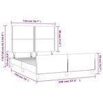vidaXL Cadre de lit avec tête de lit Marron foncé 140x190 cm Tissu