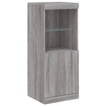 vidaXL Buffets avec lumières LED 3 Pièces sonoma gris bois d'ingénierie