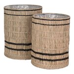Vinh Planter - 2 pots de fleurs  en herbe marine  ronds  naturels