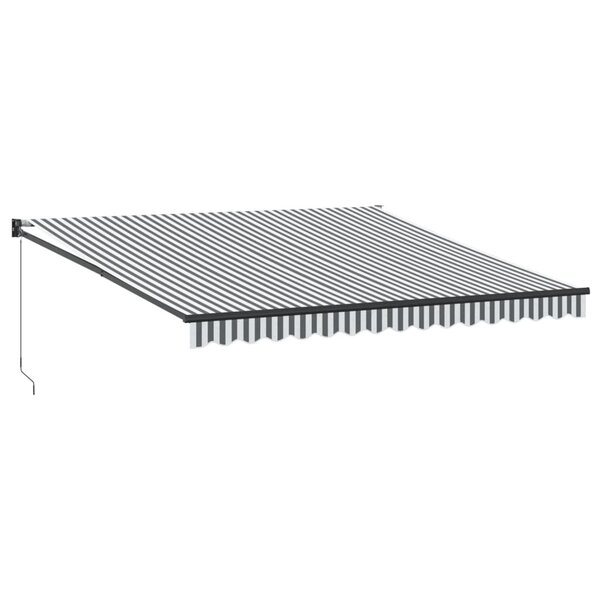 vidaXL Auvent rétractable anthracite et blanc 4x3 m tissu et aluminium