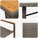 Set de salle à manger de jardin vidaXL 9 pièces gris poly rattan